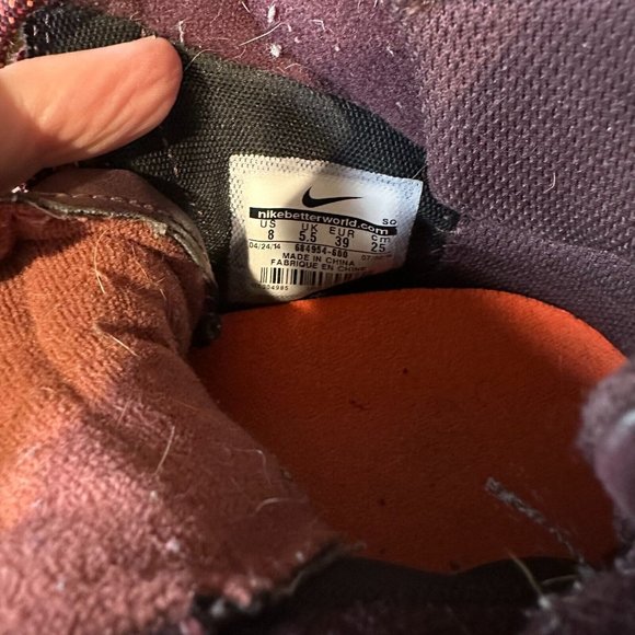 Womens Nike Dunk Super Sky Hi Burgundy Leather Casual Wedges Sneakers‎ Size 8 M - Picture 6 of 6